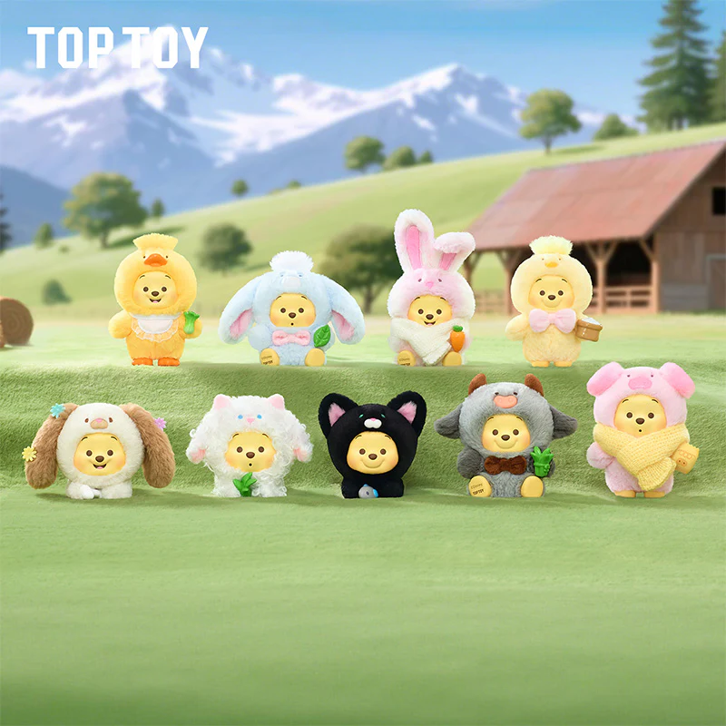 Disney Winnie the Pooh Happy Farm Series Figure Plush Keychain Blind Box - Image 5