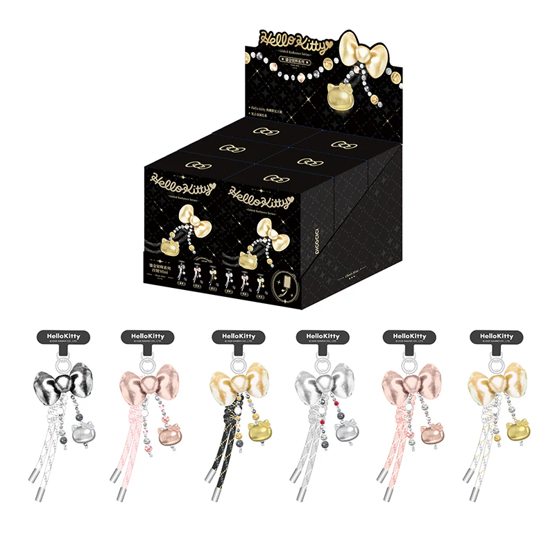 Hello Kitty Gold Glitter Phone Charms – Phone Strap, Mini Charm & Shoulder Lanyard - Image 11