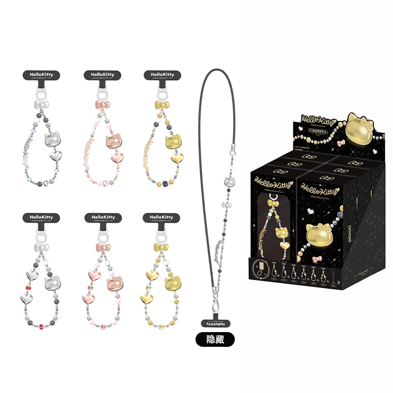 Hello Kitty Gold Glitter Phone Charms – Phone Strap, Mini Charm & Shoulder Lanyard - Image 12