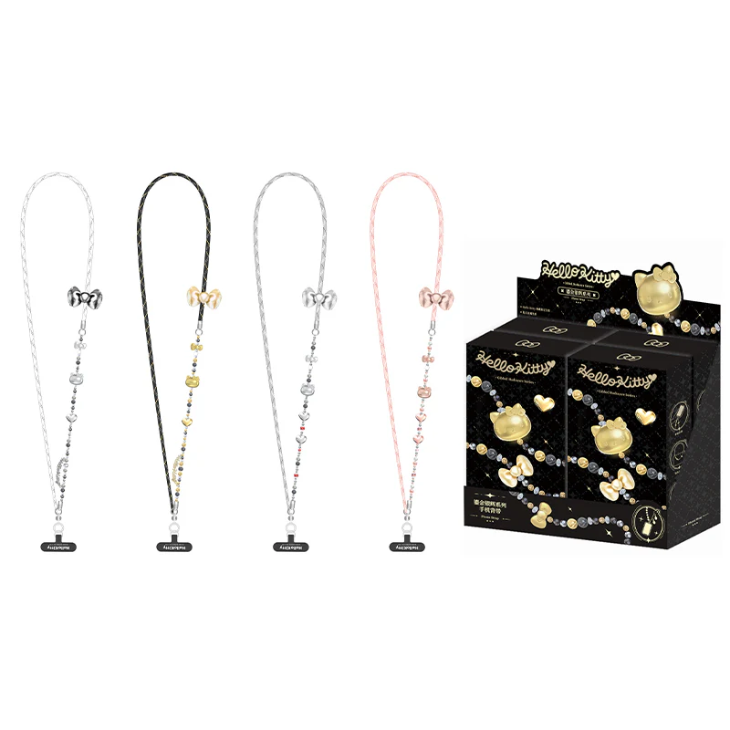 Hello Kitty Gold Glitter Phone Charms – Phone Strap, Mini Charm & Shoulder Lanyard - Image 13