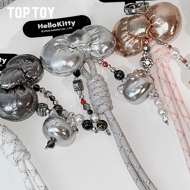 Hello Kitty Gold Glitter Phone Charms – Phone Strap, Mini Charm & Shoulder Lanyard - Image 3