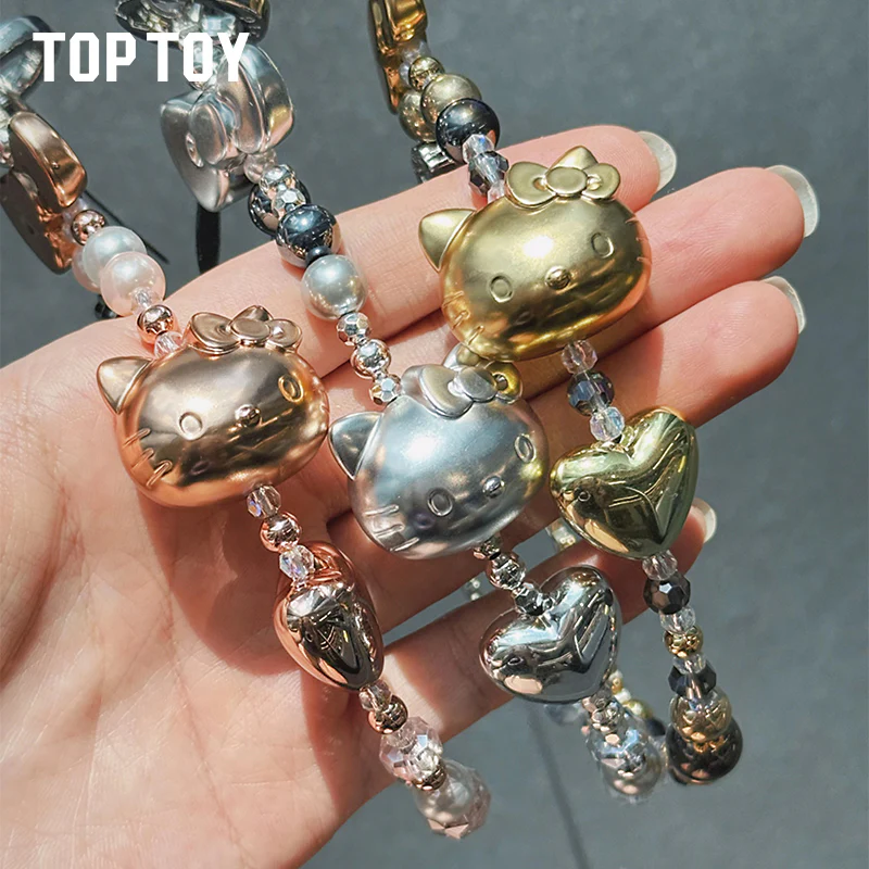 Hello Kitty Gold Glitter Phone Charms – Phone Strap, Mini Charm & Shoulder Lanyard - Image 4