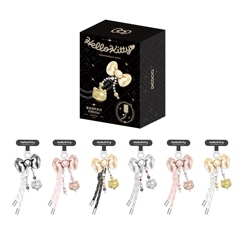 Hello Kitty Gold Glitter Phone Charms – Phone Strap, Mini Charm & Shoulder Lanyard - Image 8