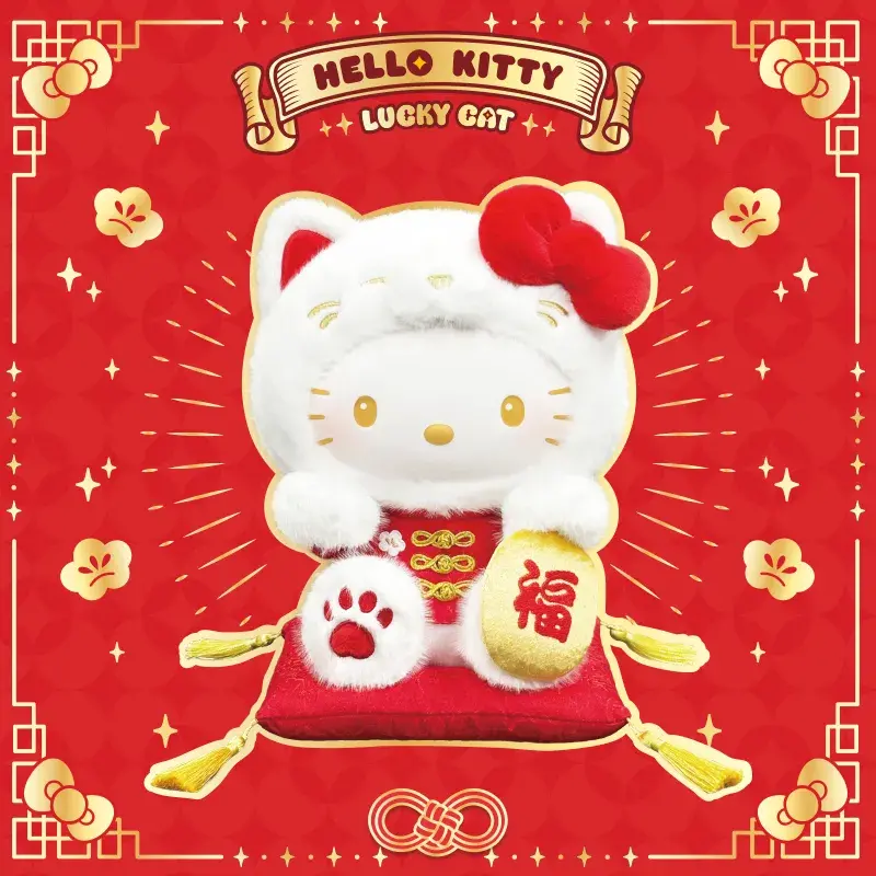 Hello Kitty Lucky Cat Series Plush Figure Gift 11.81 inch